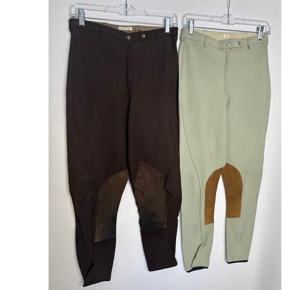Vintage 1980s Harry Hall London Riding Breeches 28L Leather Patch Set 28L - Picture 3 of 14